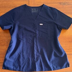 Figs Navy Blue Scrub Top